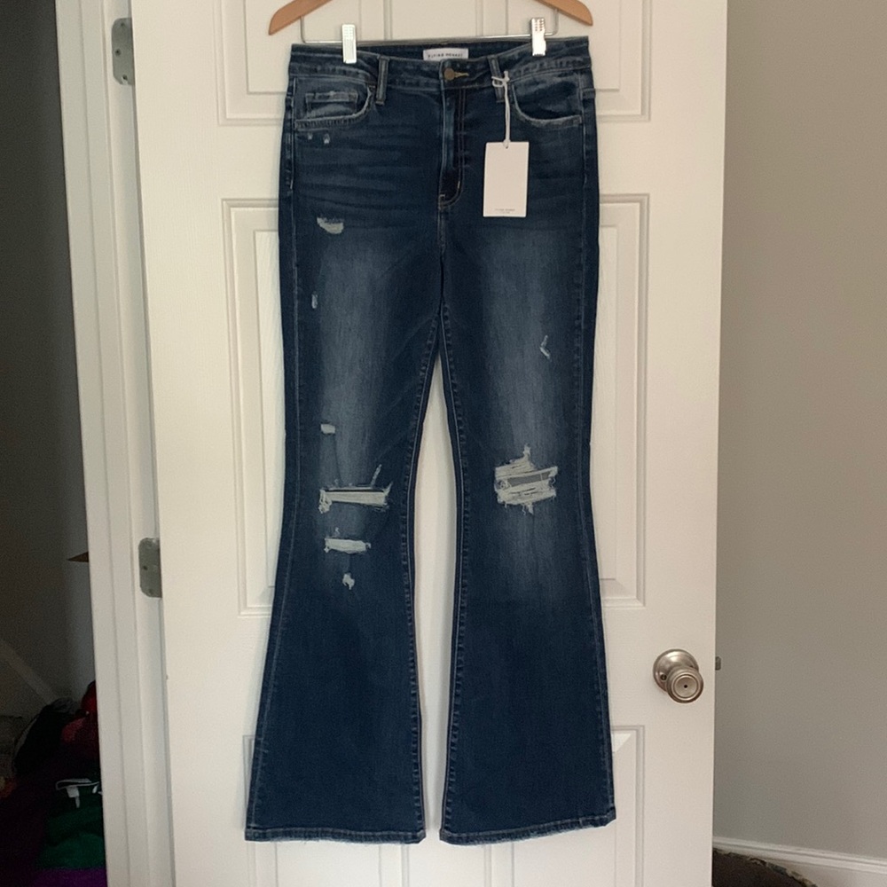 Flying Monkey Shelly Distressed Flare denim